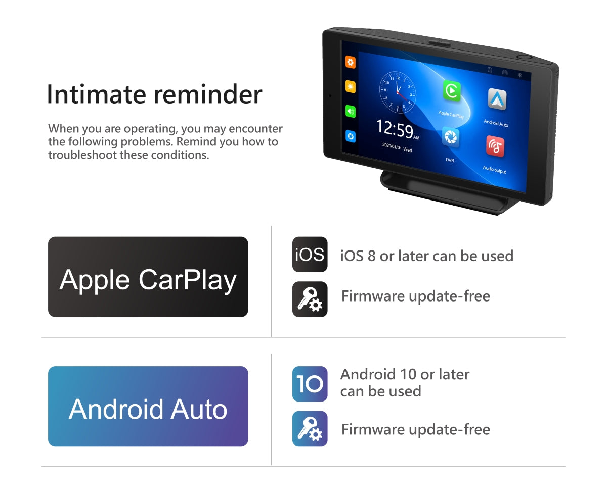 R12 Dual Lens Dashcam CarPlay Bluetooth audio output 5-inch Driving Recorder with CarPlay Android Auto