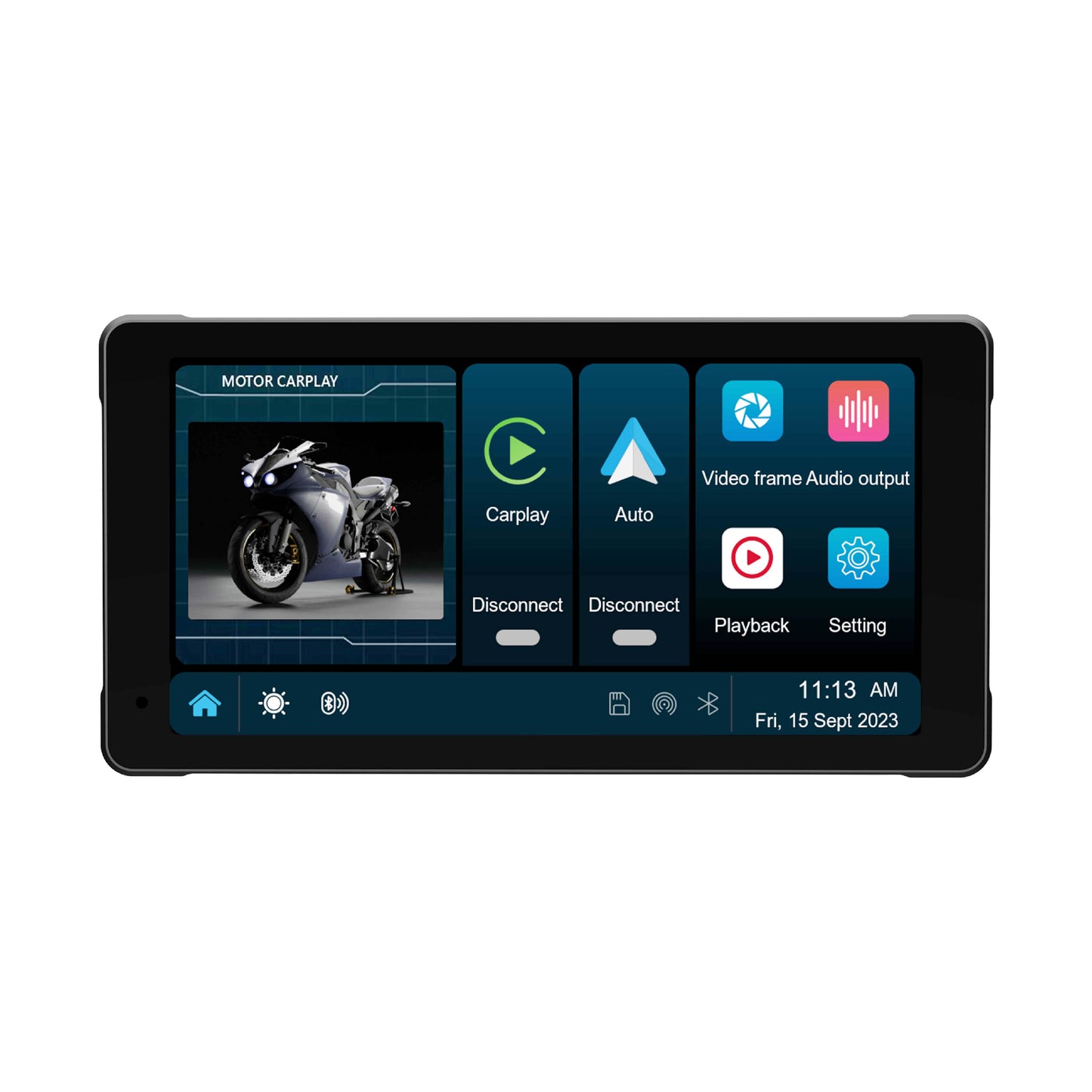 BK1 Motorcycle Dashcam CarPlay Two Camera Line Controller Waterproof IP66