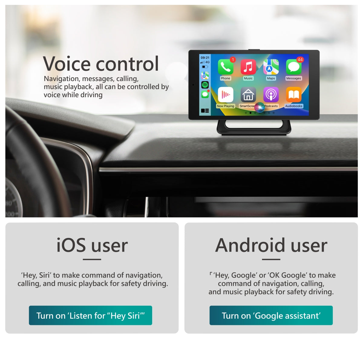 R12 Dual Lens Dashcam CarPlay Bluetooth audio output 5-inch Driving Recorder with CarPlay Android Auto