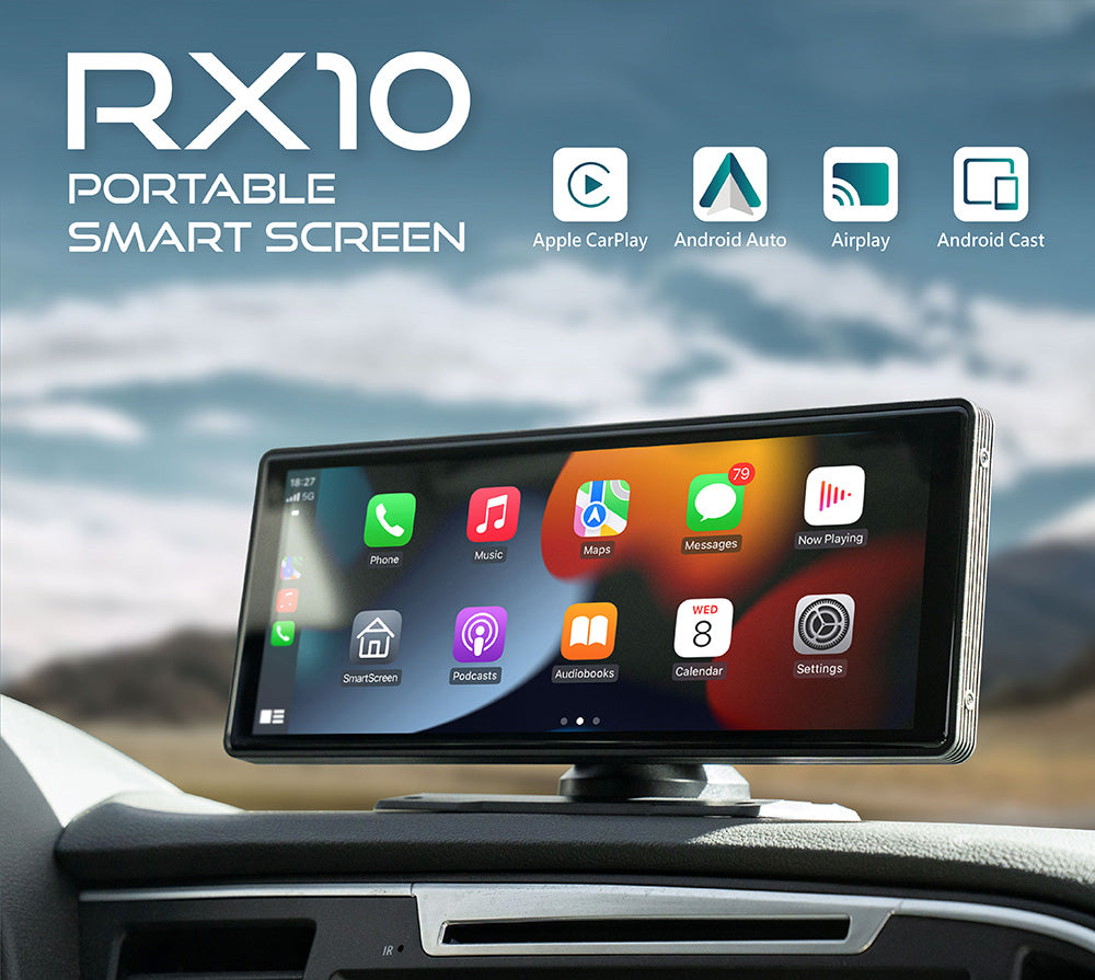 RX10 Portable CarPlay - 10-inch Smart Screen of wireless CarPlay Android Auto Navigation Infotainment