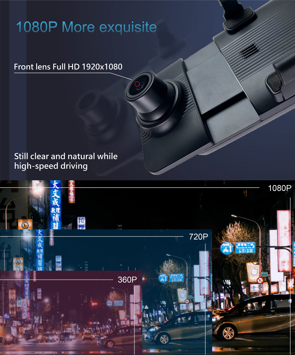 AE3 - 11 inch Dual 1080P Lens Dash Cam with AI Voice Control