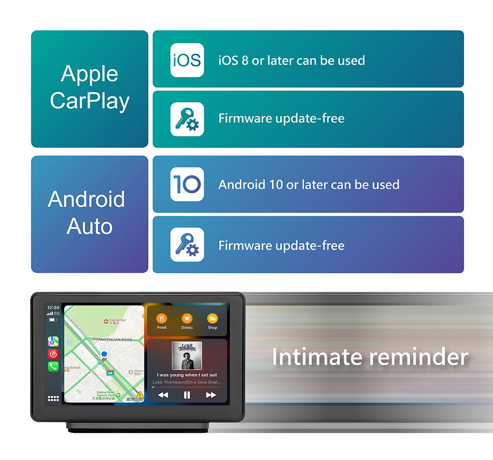 RX7 Portable CarPlay - 7-inch Smart Screen of wireless CarPlay Android Auto Navigation Infotainment