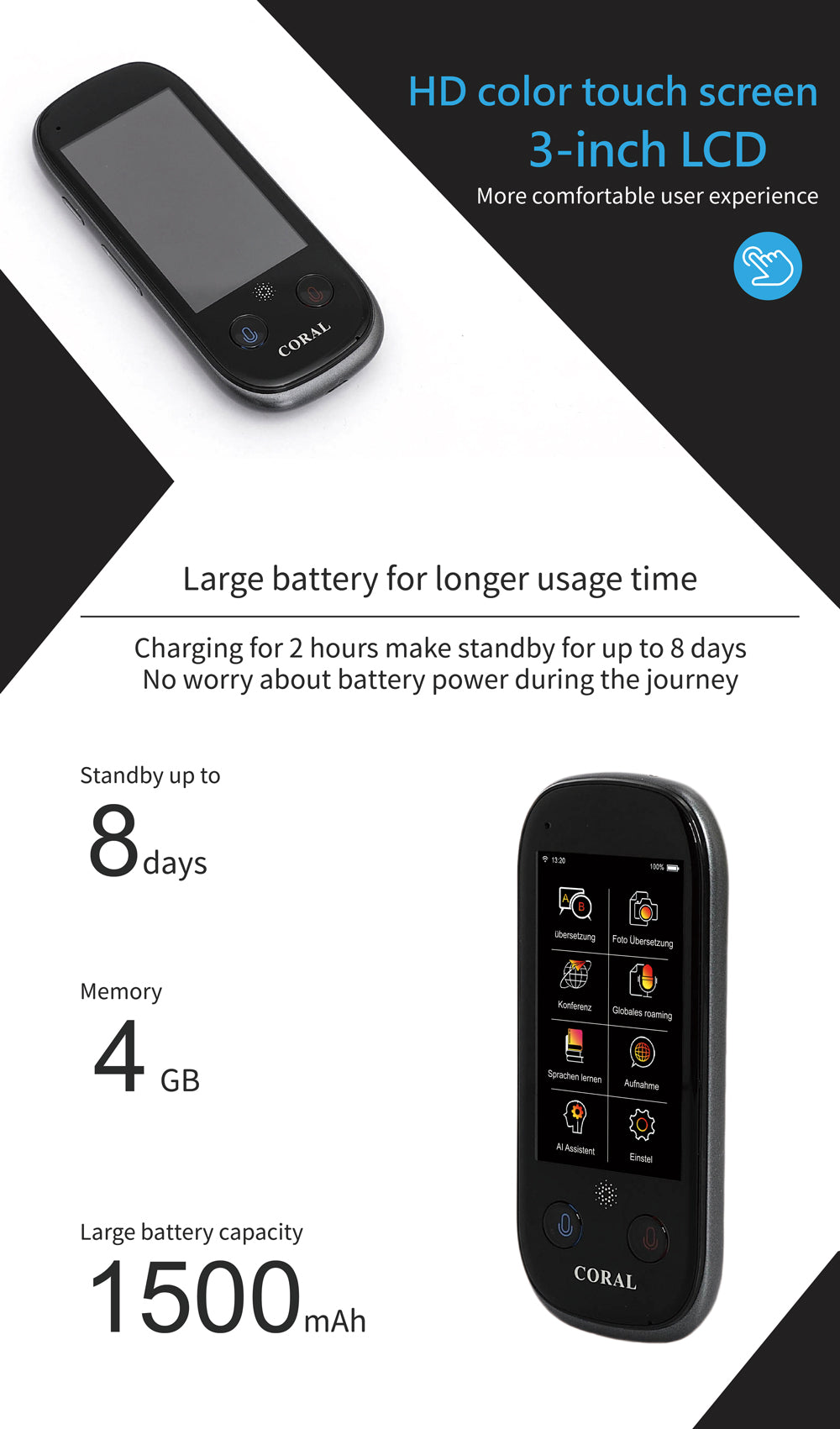 UN3 - Bi-Directional Language/Photo Translator, 0.2 second Fast, WIFI/Offline Supported