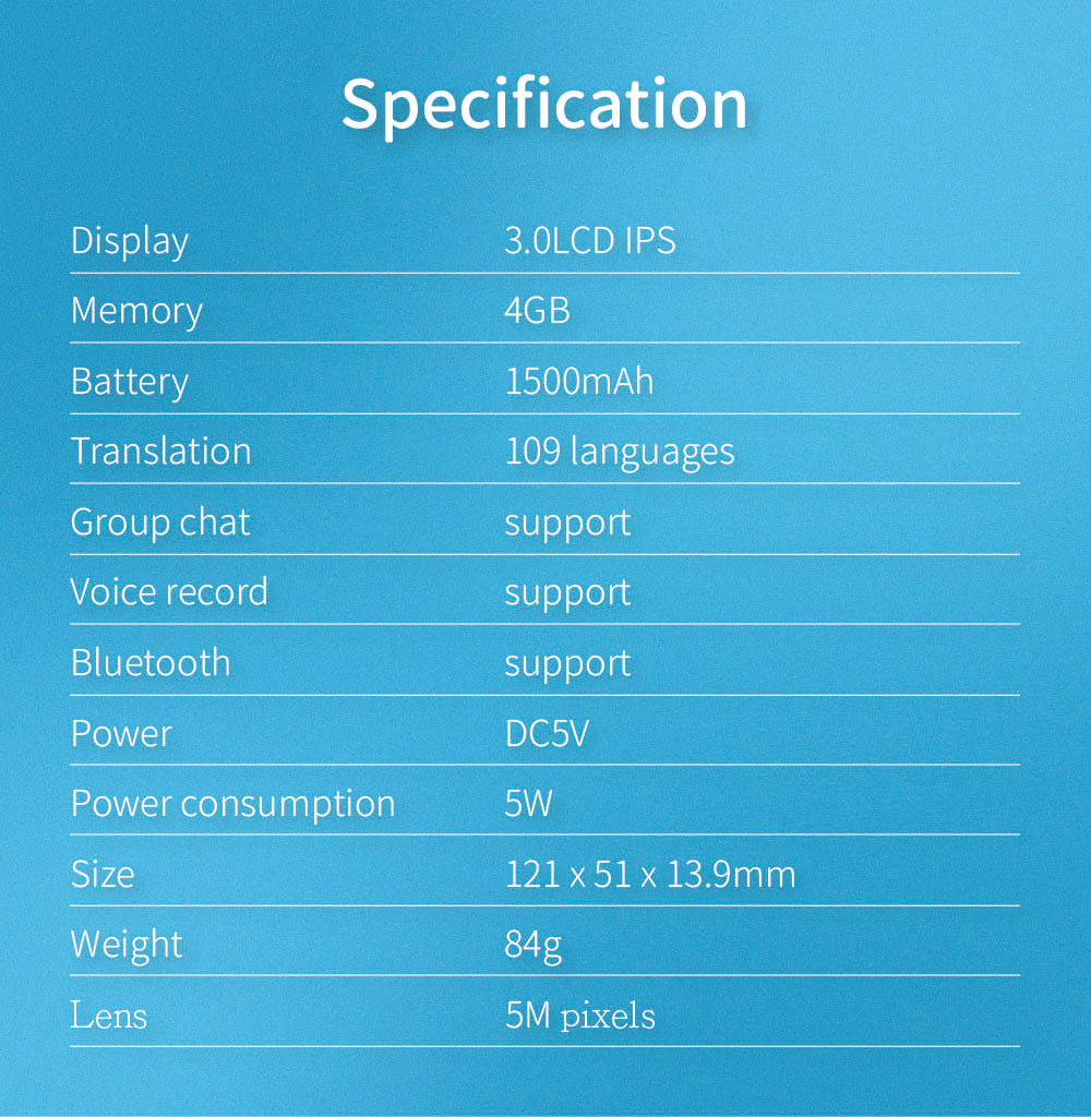UN3 - Bi-Directional Language/Photo Translator, 0.2 second Fast, WIFI/Offline Supported