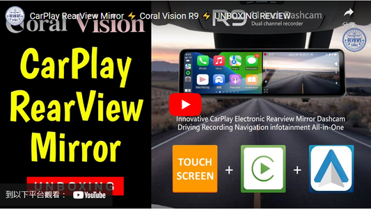 CarPlay RearView Mirror ⚡ Coral Vision R9 ⚡ UNBOXING REVIEW