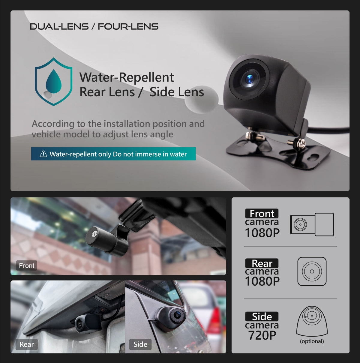 R10 Dashcam CarPlay - 10.36inch 2/4 Lens Dashcam with wireless CarPlay Android Auto