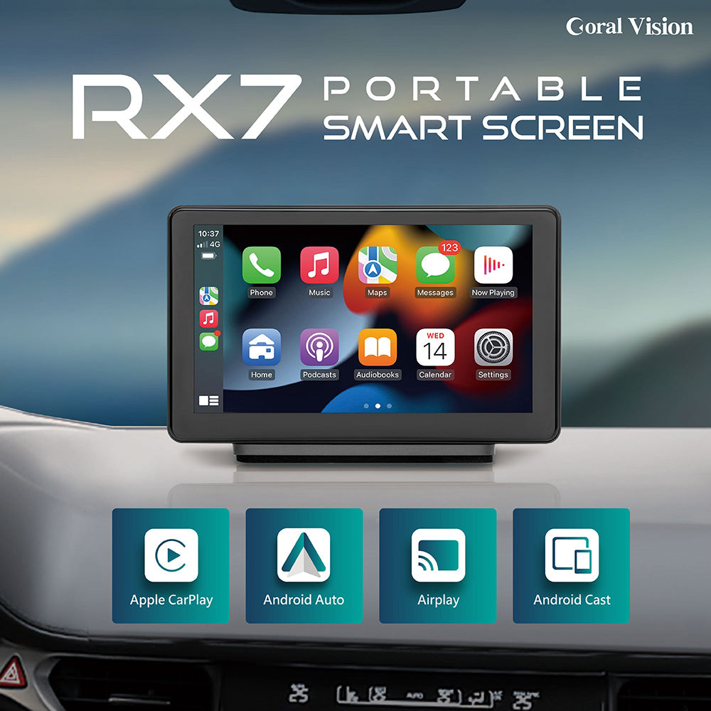 RX7 Portable CarPlay - 7-inch Smart Screen of wireless CarPlay Android Auto Navigation Infotainment