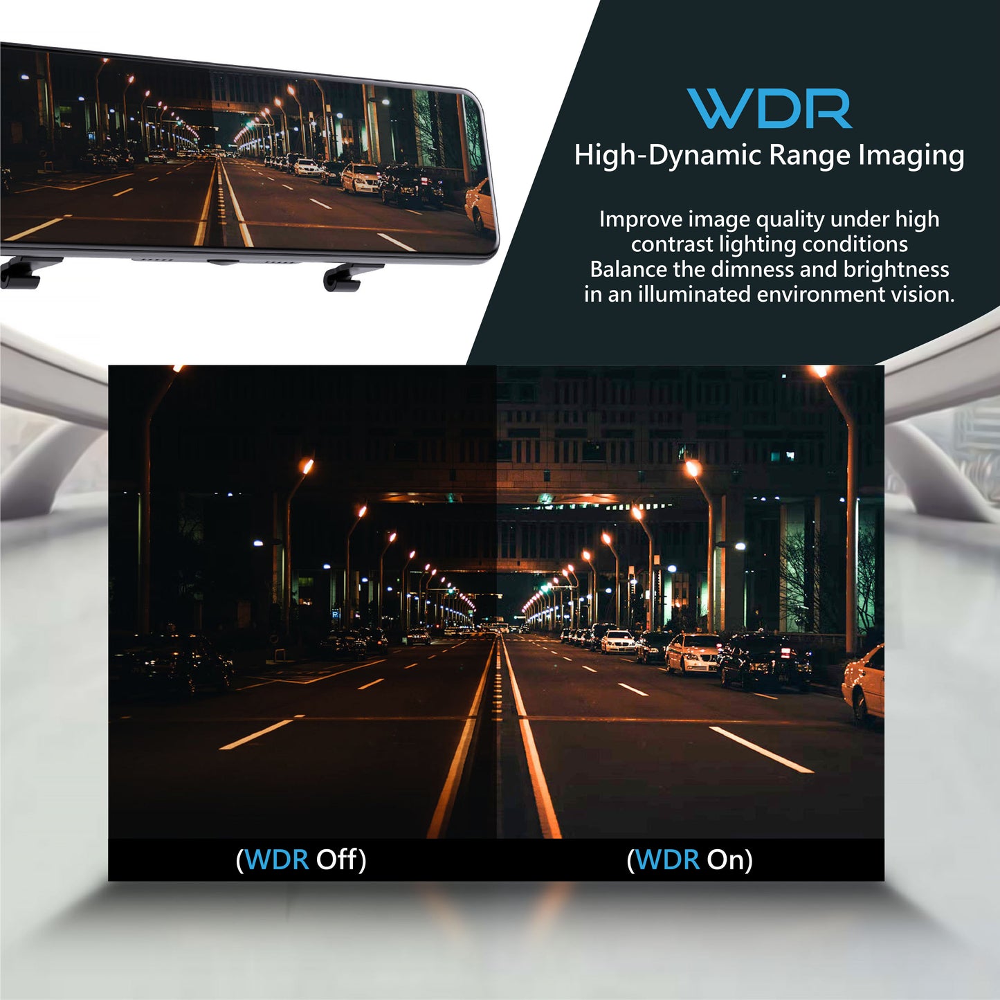 R9 Mirror Dashcam - Dual-lens 4K Dashcam wireless CarPlay