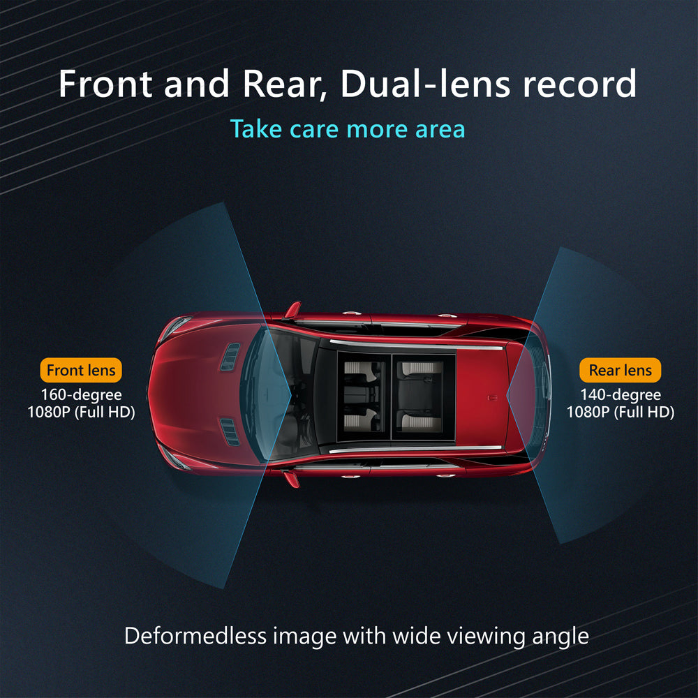 AE3 - 11 inch Dual 1080P Lens Dash Cam with AI Voice Control