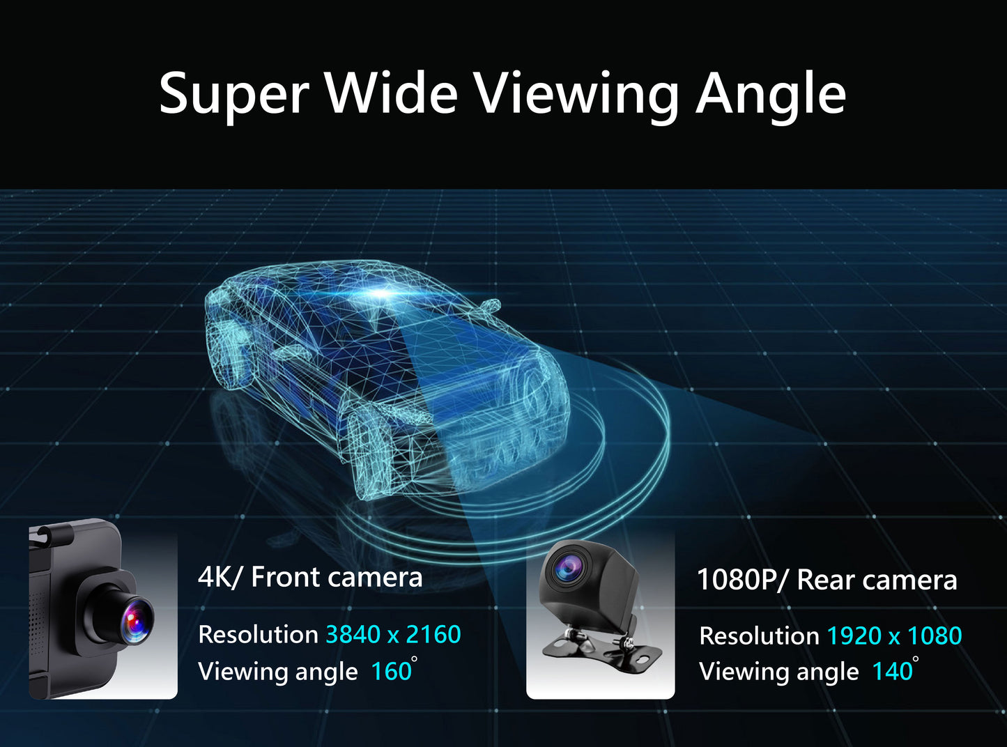 R9 Mirror Dashcam - Dual-lens 4K Dashcam wireless CarPlay